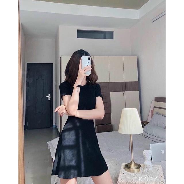 Đầm body xoè ngắn tay