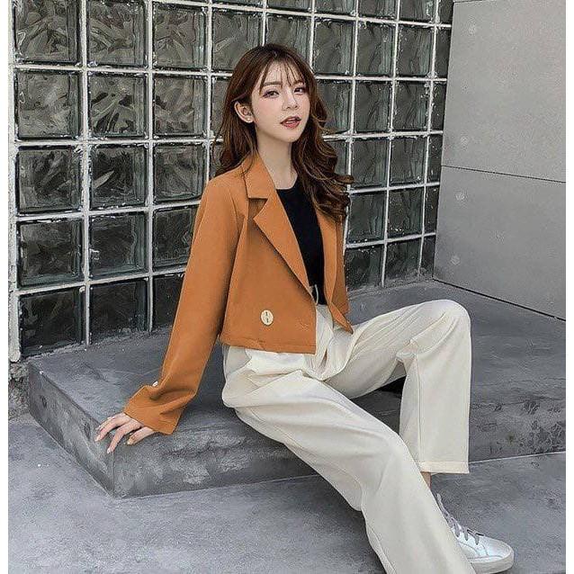 Áo Vest Lửng 2 Khuy (CAM ĐẤT)