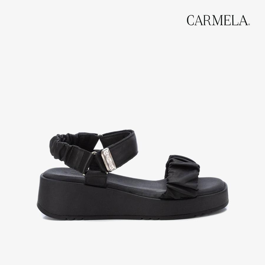 Giày Đế Xuồng Nữ CARMELA Black Leather Ladies Sandals