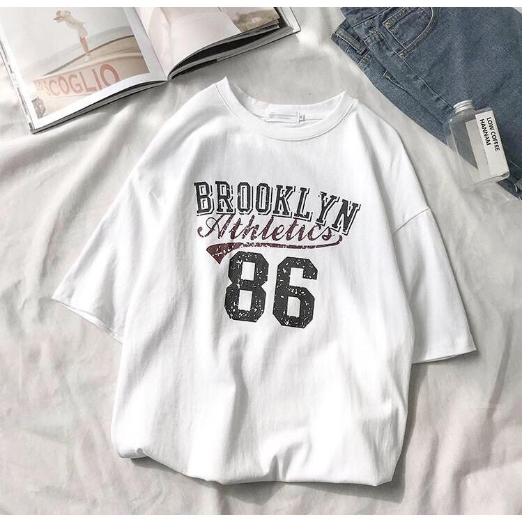 Áo thun tay lỡ form rộng Brooklyn 86 - Unisex nam nữ đều mặc được