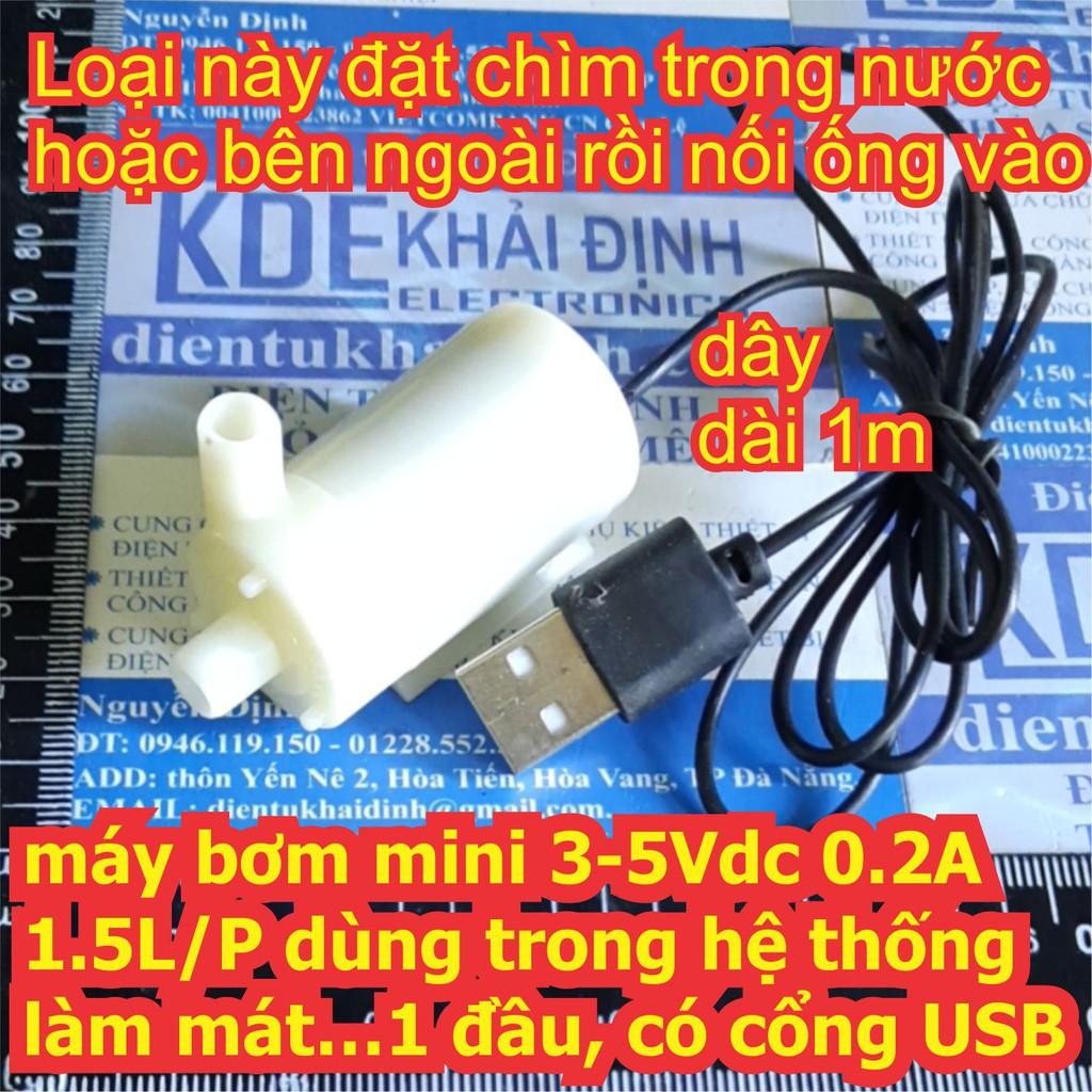 máy bơm mini 3-5Vdc 0.2A 1.5L/P dùng trong hệ thống làm mát… kde4687