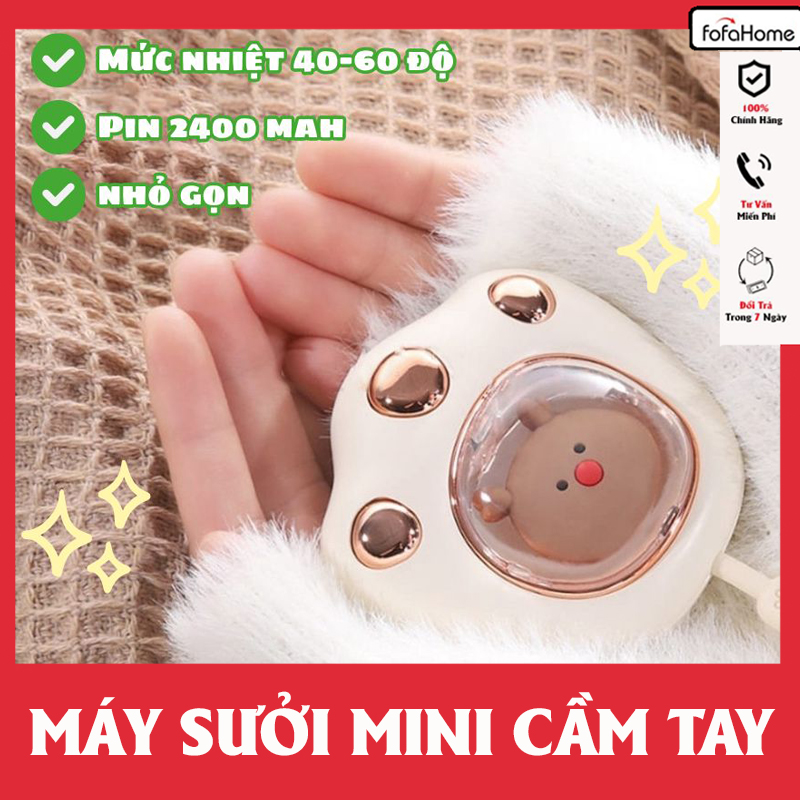 Máy Sưởi Mini Cầm Tay Máy Sưởi Cầm Tay Đa Chức Năng Thông Minh Nhỏ Gọn Bỏ Túi Hình Tay Mèo Giao Màu Ngẫu Nhiên