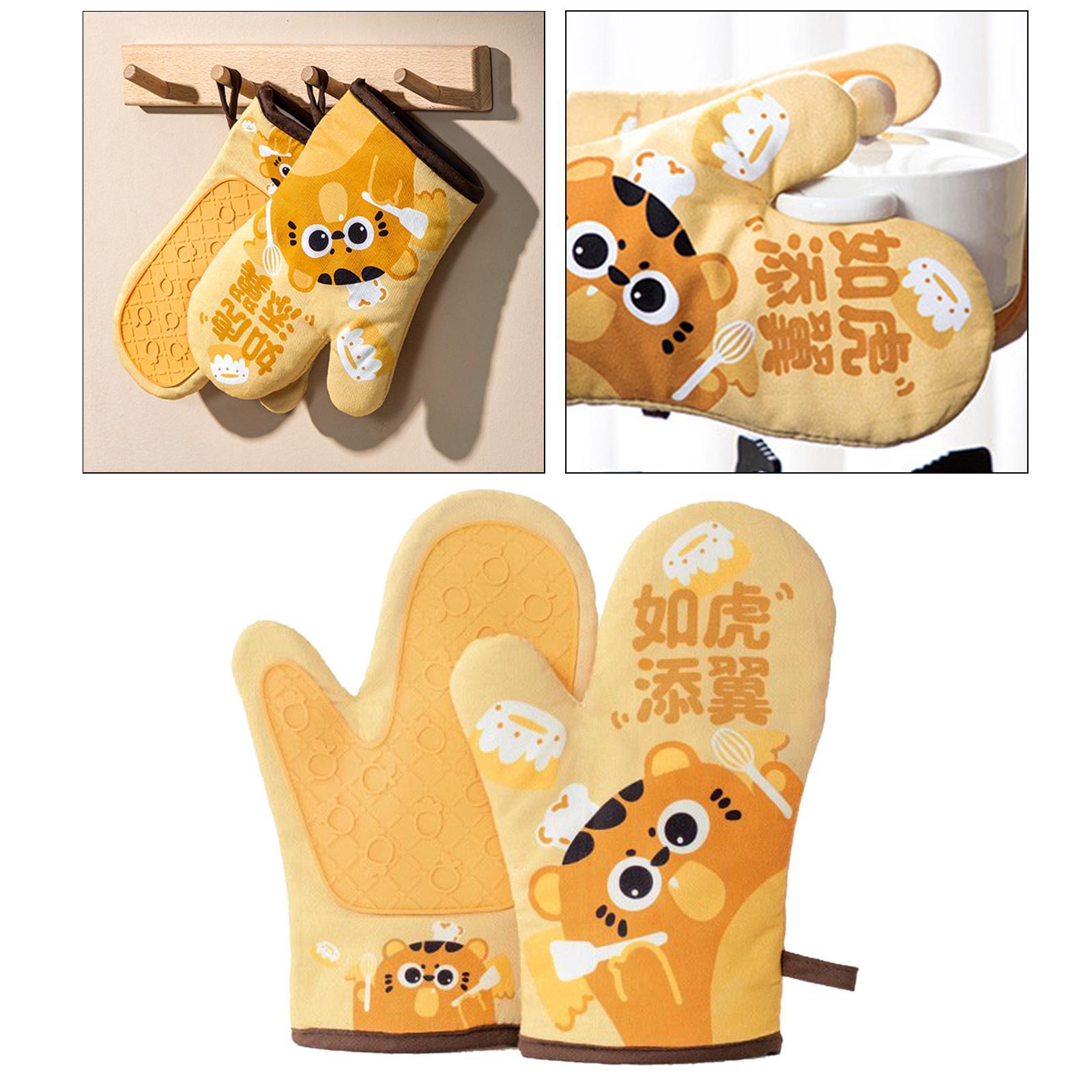 Oven Heat Insulation Gloves Baking Oven Mitts Tiger