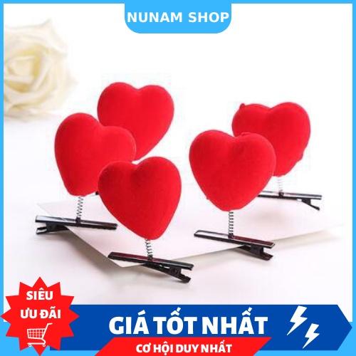 Kẹp tóc lò xo trái tim và vịt vàng ngộ ngĩnh dễ thương Nunam Shop