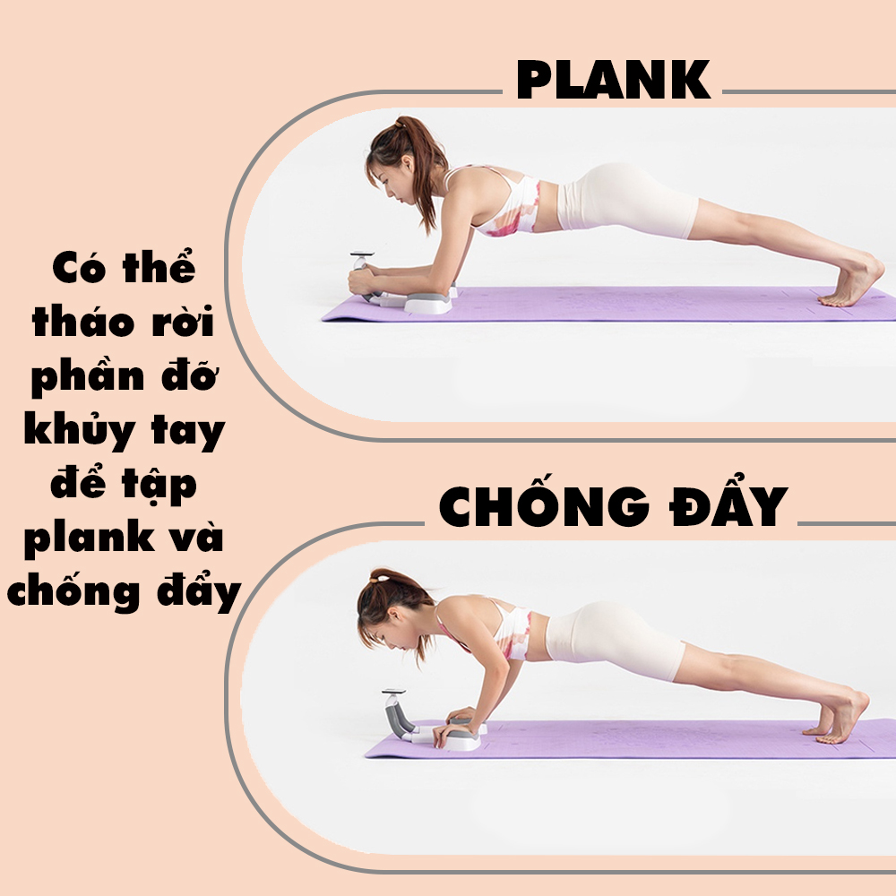 Dụng cụ plank kết hợp con lăn tập cơ bụng tập gym hít đất chống đẩy tại nhà cho nam nữ Legaxi