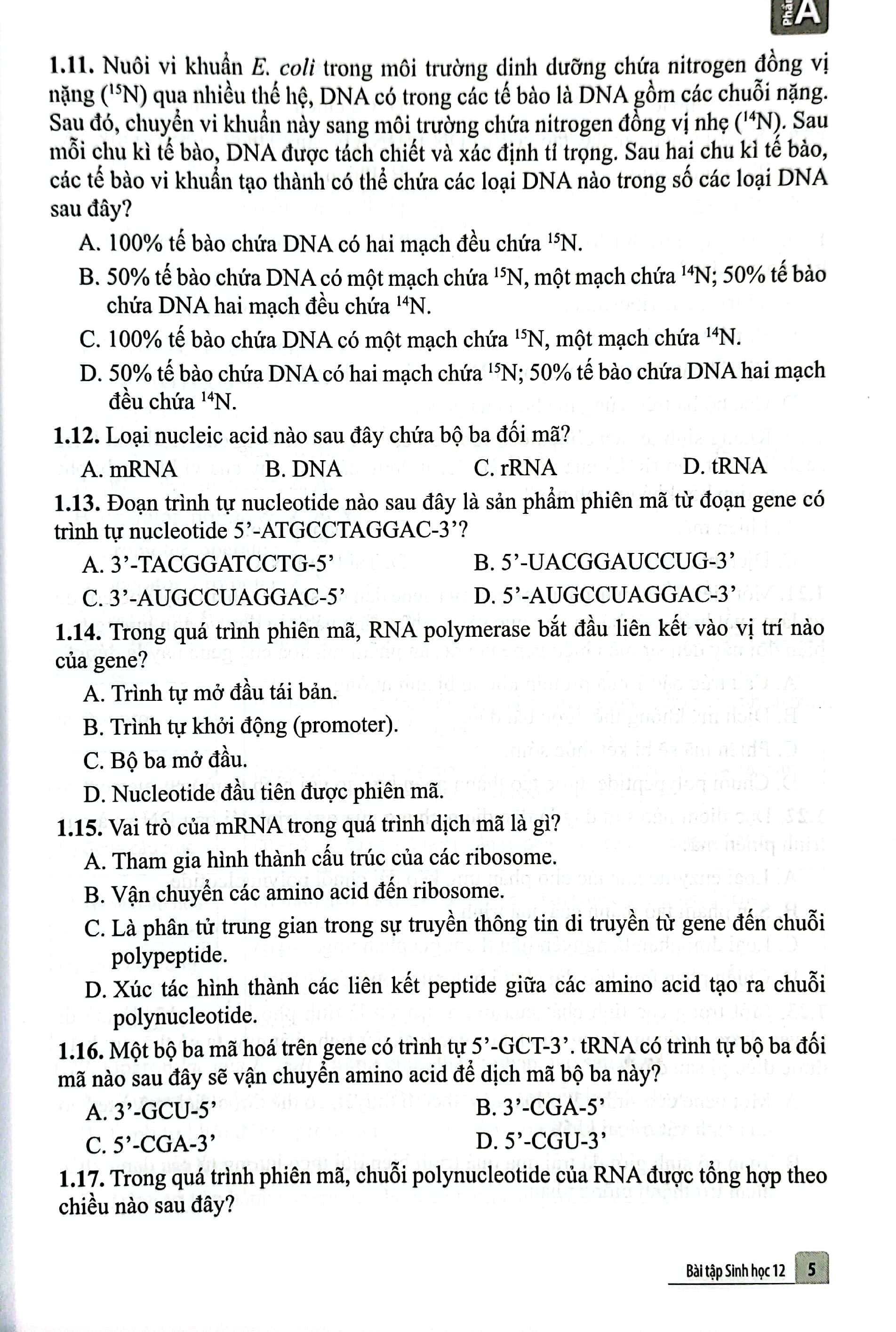 Bài Tập Sinh Học 12 (Cánh Diều) (Chuẩn)
