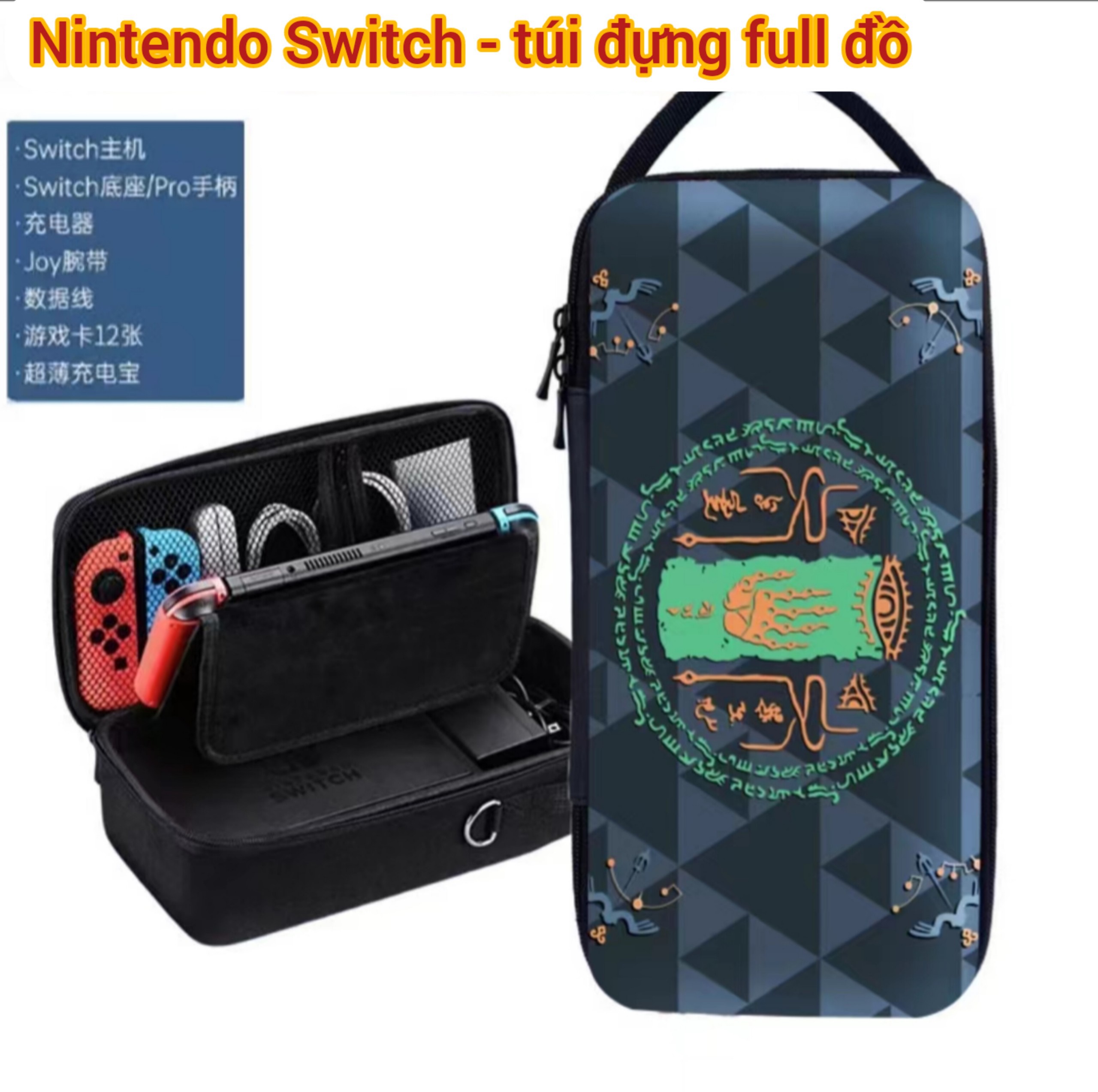 Vali Zelda Nintendo Switch Oled v1 v2 đựng full đồ túi đựng nintendo switch big bag traveller deluxe