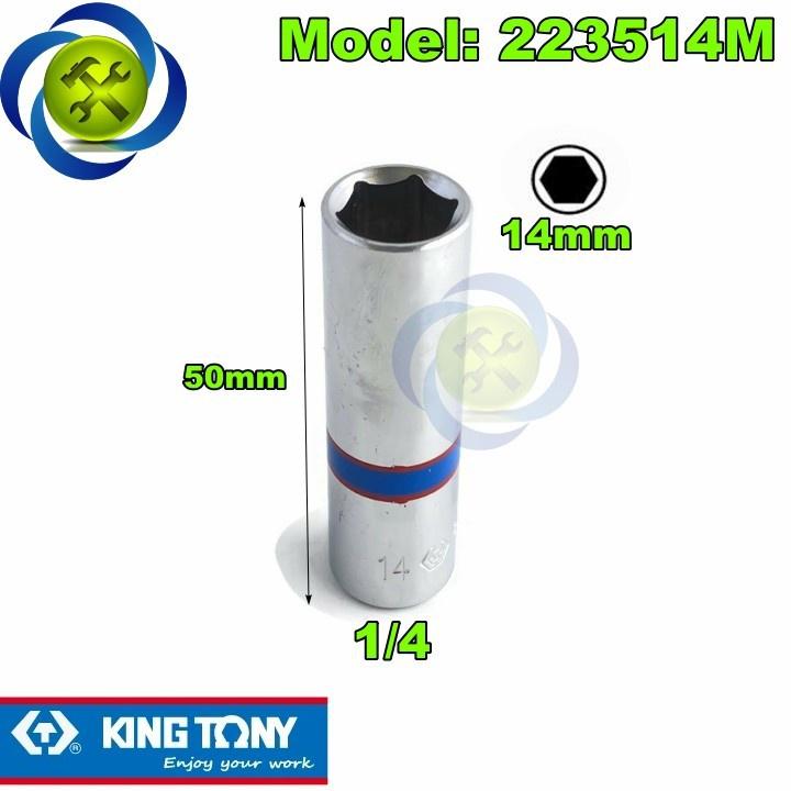 Tuýp 1/4 KINGTONY 2235XX loại dài 6 cạnh màu trắng từ 4 - 14mm