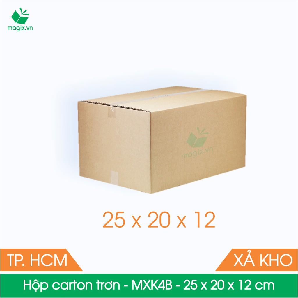 MXK4B - 25x20x12 cm - 100 Thùng hộp carton trơn đóng hàng