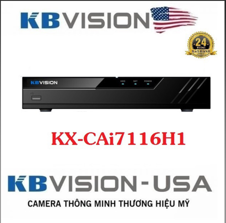 Đầu Ghi Hình KBVISION KX-CAi7116H1 (Công Nghệ AI, SMD Plus, 16 Kênh)-hàng chính hãng