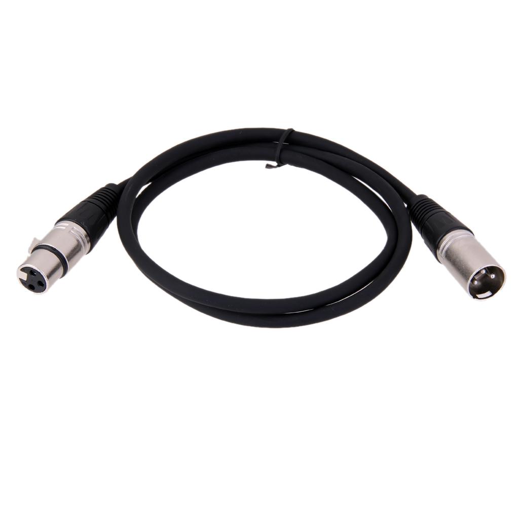 2 X XLR Male Female 3pin MIC Shielded Microphone Audio Cable Plug 0.5M 1M
