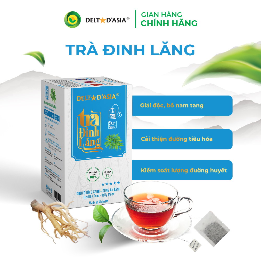 Trà Đinh Lăng Túi Lọc SunBeleaf - TP042 - Trà Đinh Lăng Cải thiện Giấc Ngủ, Kiểm Soát Lượng Đường Huyết