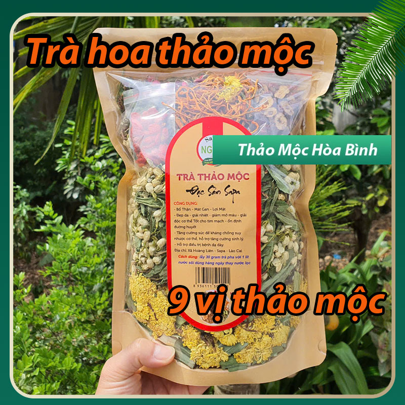 Túi 500Gr trà hoa thảo mộc 9 vị bổ thận mát gan giảm mỡ máu