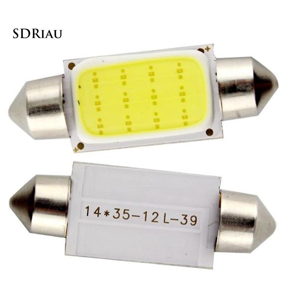 Bộ 4 bóng đèn LED COB 39mm gắn trần xe hơi chuyên dụng