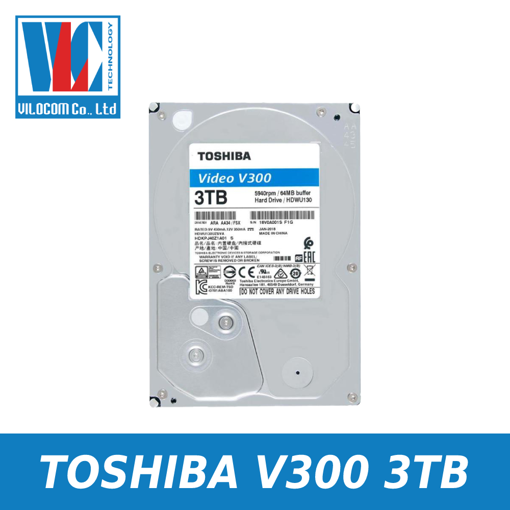 Ổ cứng HDD Toshiba V300 3TB 3.5&quot; SATA 3 - Hàng Chính Hãng