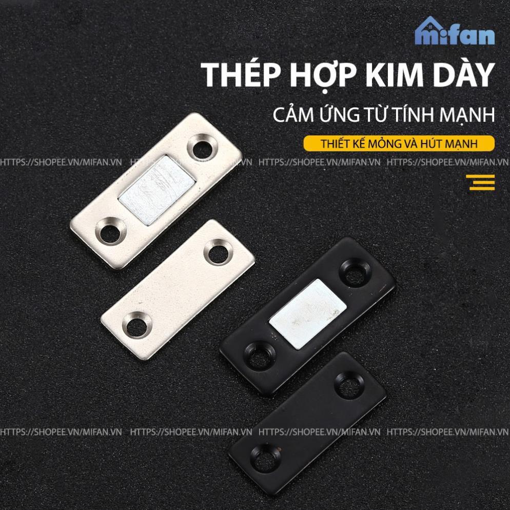 Nam Châm Gắn Cửa Lực Hút Cực Mạnh MIFAN - Thép Siêu Bền, Keo 3M - Dán Chốt Tủ Quần Áo, Ngăn Kéo, Cửa Ra Vào Tiện Lợi