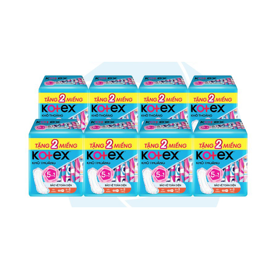 Combo 8 Băng Vệ Sinh Kotex Penta Khô thoáng Siêu Mỏng không Cánh 8 miếng