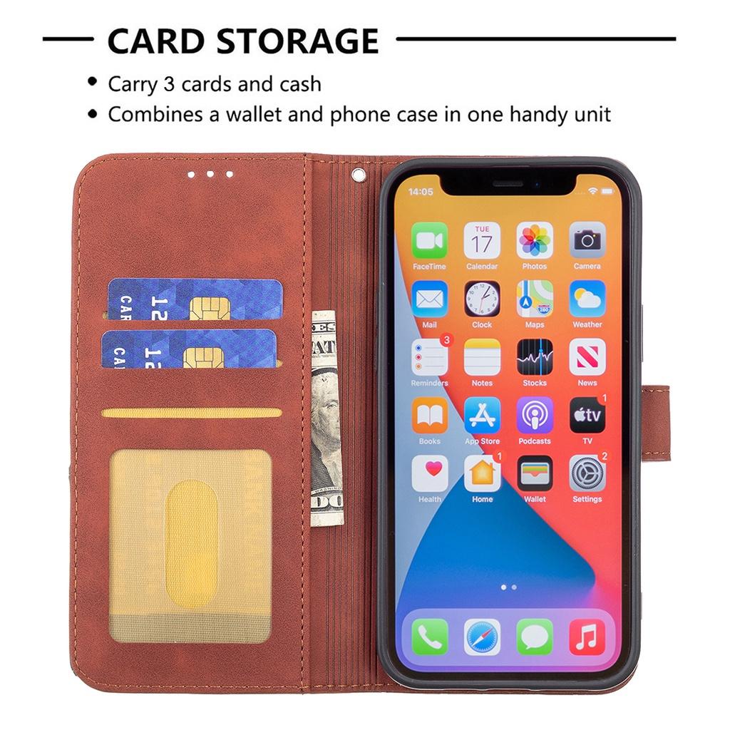 Ốp điện thoại nắp lật kèm ngăn đựng thẻ phối màu tương phản cho Apple iPhone 13 Pro Max 13 Mini