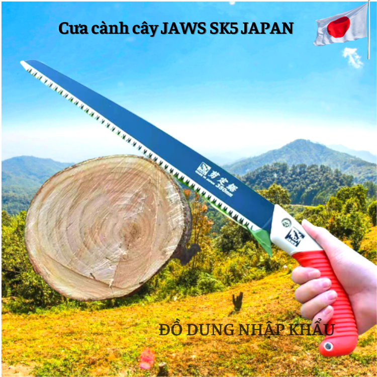 Cưa cành cây JAWS SK5 JAPAN cưa gỗ NHẬT BẢN lưỡi thép đen không gỉ-Cưa 350MM