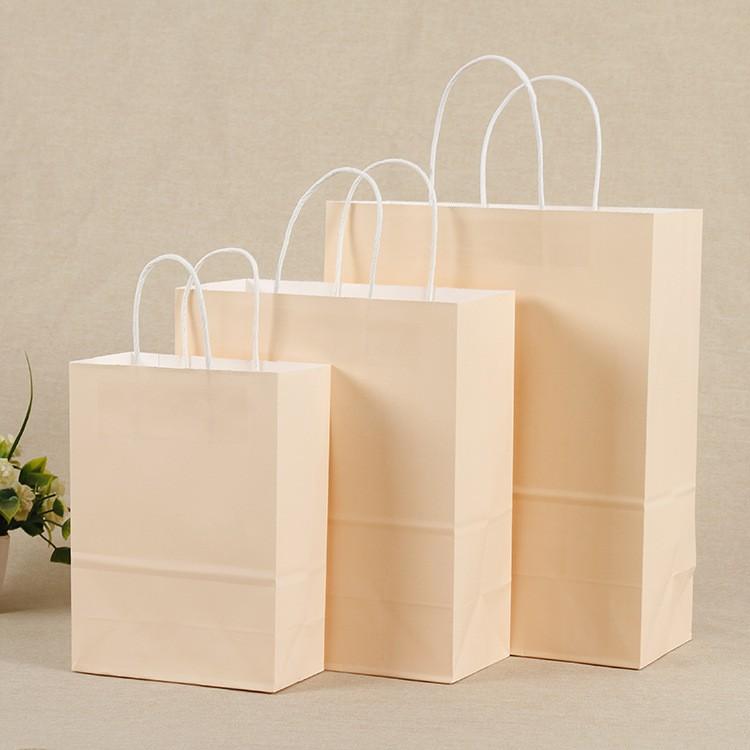 TÚI GIẤY KRAFT DÀY DẶN LÀM QUÀ TẶNG MÀU PASTEL, NHIỀU SIZE Q274 - 22X11X28 BE
