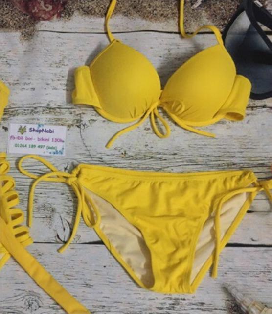 Bikini đen mút dày nâng ngực