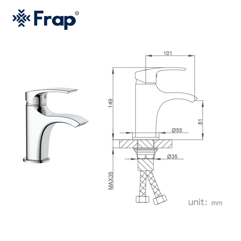 VÒI LAVABO NHẬP KHẨU NGA FRAP F1069 - MẪU XẢ THÁC - BỀN BỈ - GIÁ TỐT