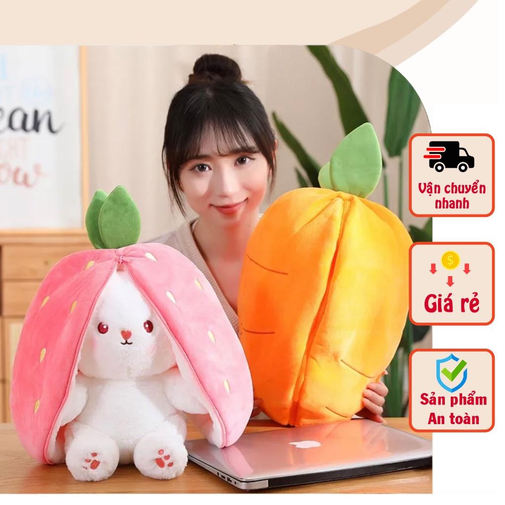 Thỏ dâu! Gấu Bông con thỏ Cosplay 2 Màu - Bunny Bông Cao Cấp Gấu Bông Thú Nhồi Bông Hình Thỏ dâu Và Thỏ Cà Rốt