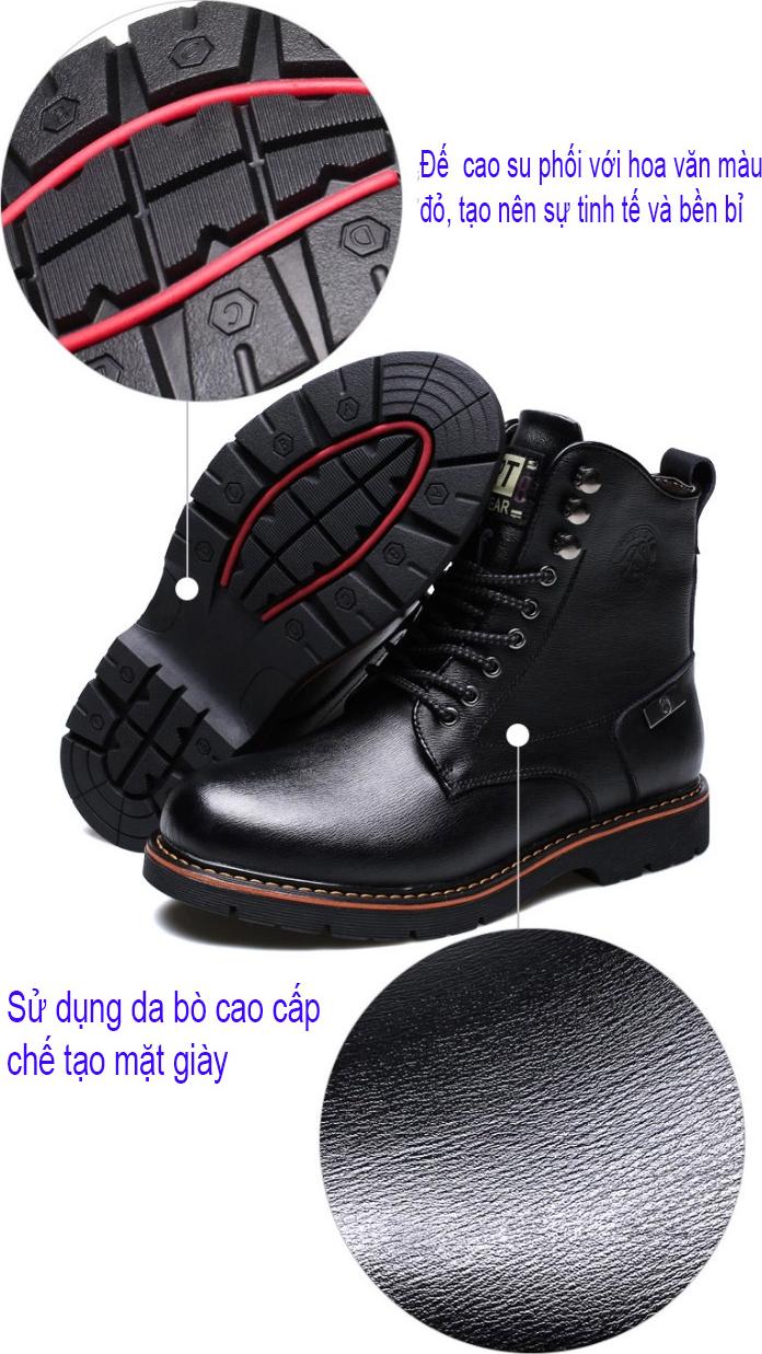 Giày da cao cổ nam và nữ phong cách Hàn Quốc mã 8634-5
