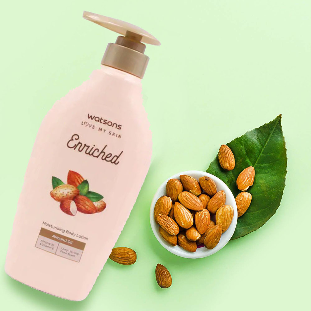 Kem Tắm Watsons Love My Skin Enriched Almond Oil Nourishing Từ Dầu Hạnh Nhân Nuôi Dưỡng Làn Da 400ml