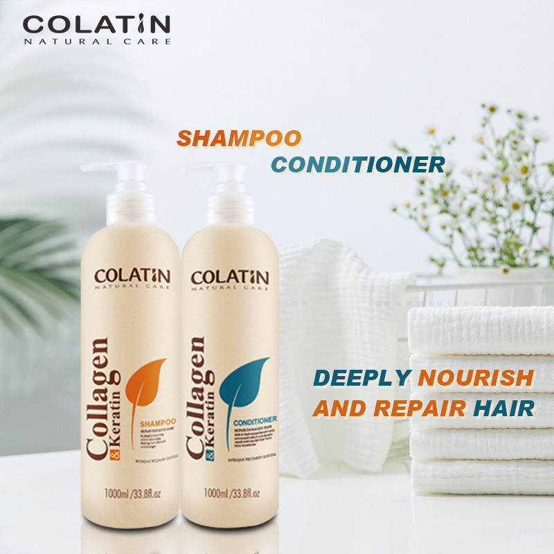 Bộ dầu gội xả dưỡng chất tơ tằm Collagen COLATIN Shampoo &amp; Conditioner 1000ml