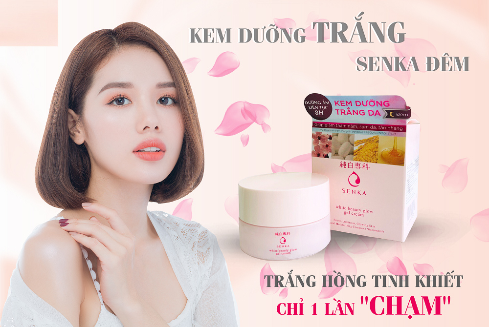 Kem Dưỡng Trắng Da Ban Đêm Senka Nhật 50g