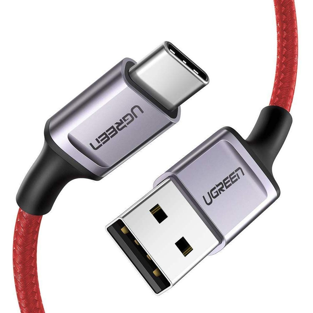 Cáp USB A ra type C hỗ trợ sạc nhanh đầu bọc nhôm chống nhiễu  2M màu đỏ Ugreen  294TYC70296US Hàng chính hãng