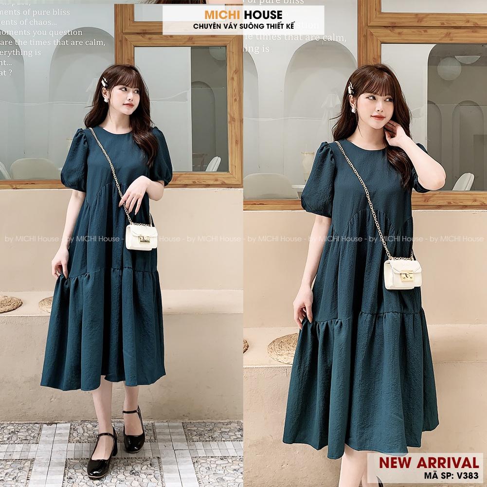 Đầm Babydoll Dáng Suông Dài MICHI House V383 Váy Xuông Chất Xốp Mát Freesize Dễ Mặc Xinh