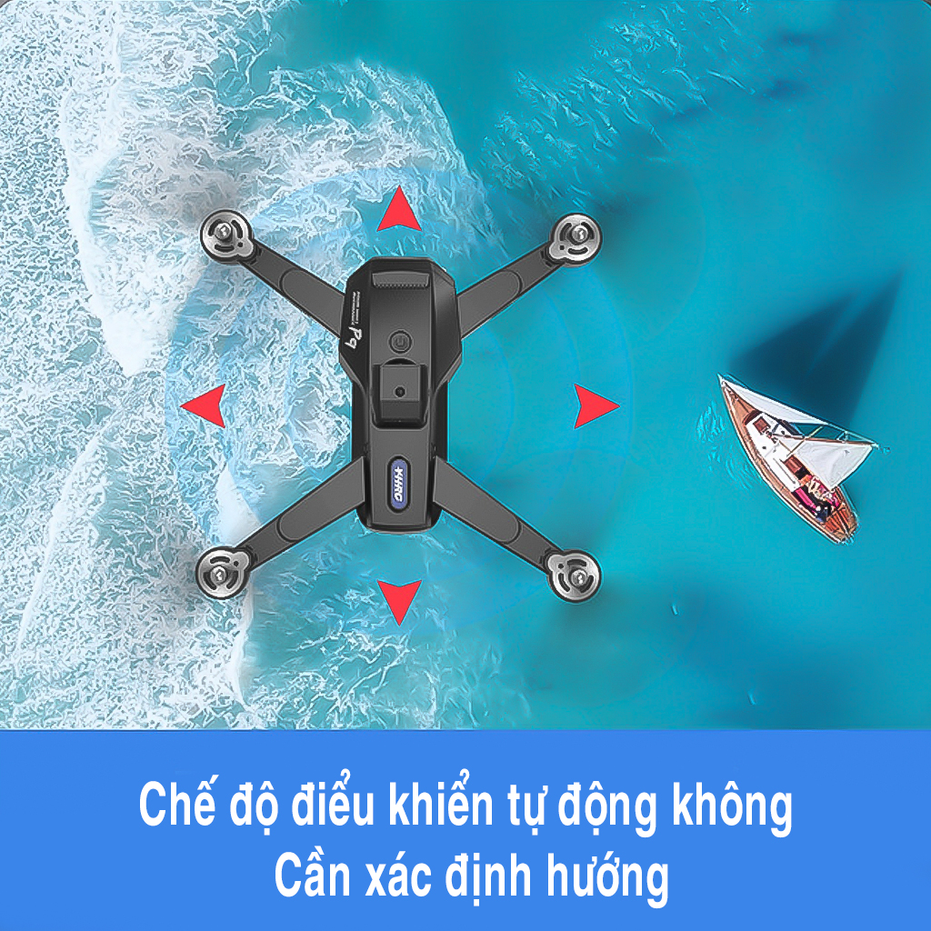 Flycam P9 Pro có Camera Kép Cảm Biến Tránh Vật Cản Chướng Ngại Vật 4 chiều, Thời Gian Bay 20 Phút camera 8K HD, Có Thể Điều Chỉnh Camera -Hàng Chính Hãng