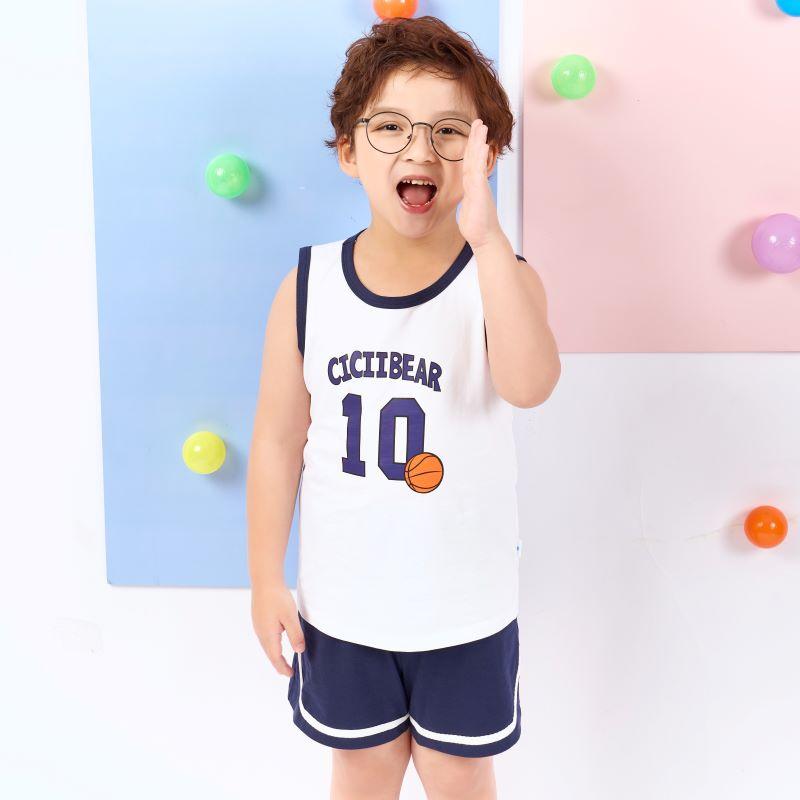 Đồ bộ quần áo thun cotton dành cho bé trai mặc nhà mùa hè Econice 2022G