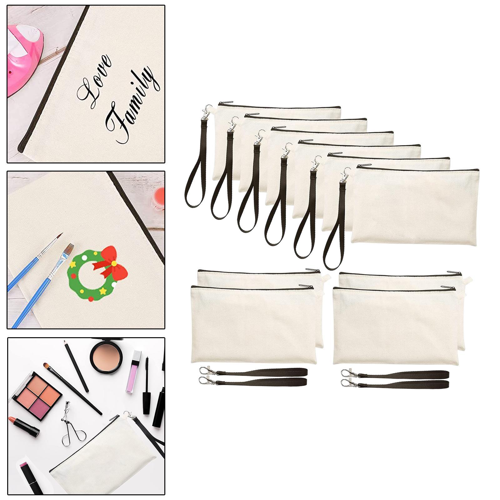 10Pcs Blank Pencil Bags Heat Transfer Cosmetic Bags Makeup Bags Children DIY