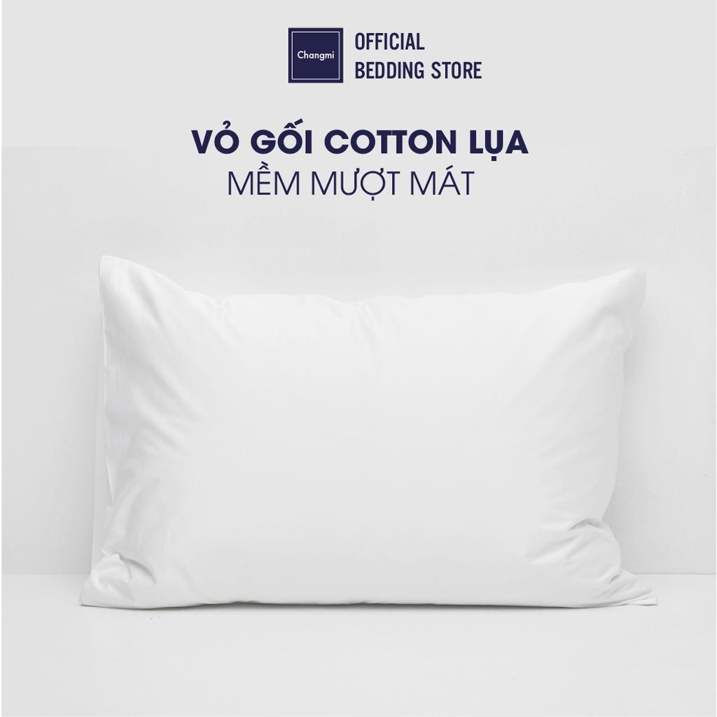 Vỏ gối Changmi Bedding Cotton Lụa màu trắng 50 x 70 cm