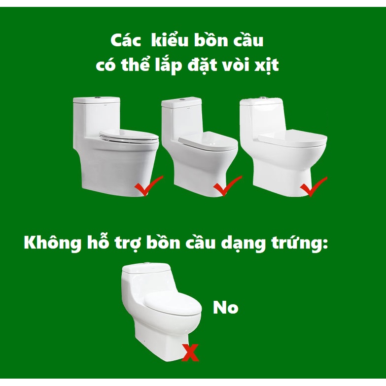 Vòi xịt rửa vệ sinh thông minh 2 vòi phun, xịt vệ sinh gắn bồn cầu thông minh