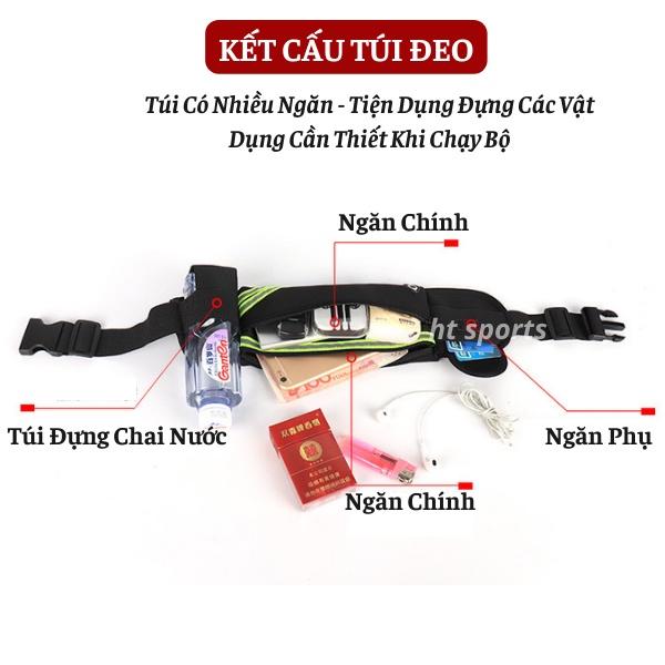 Túi Đeo Bụng Chạy Bộ HT Sports Chống Nước, Túi Đeo Hông Đựng Điện Thoại Có Ngăn Để Chai Nước Tập Thể Dục