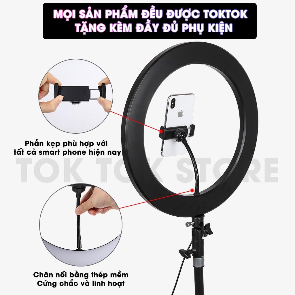 Đèn Livestream quay Tiktok, trợ sáng chụp hình. Hỗ trợ Makeup, Thẩm mỹ, Trẻ hóa da bảo vệ mắt (tặng kèm đầu đọc thẻ nhớ cao cấp)