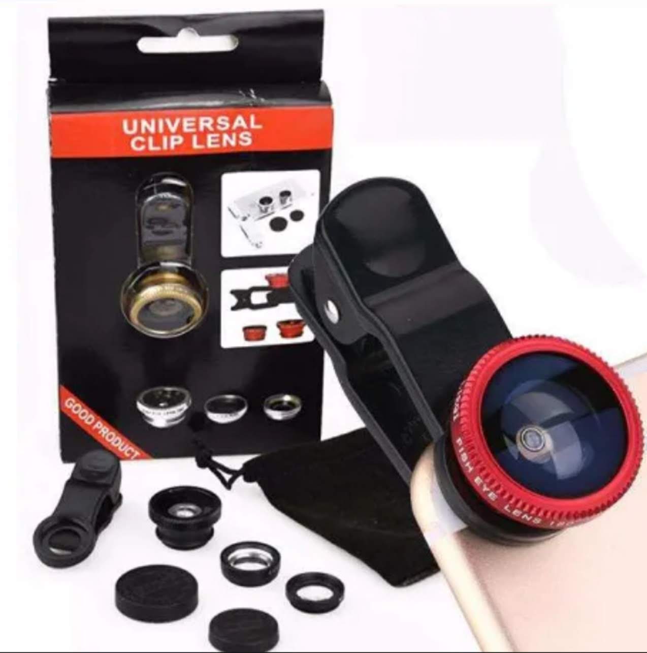 Bộ ống kính kẹp điện thoại chụp ảnh 3IN1 ống kính mắt cá góc rộng lấy nét siêu đẹp