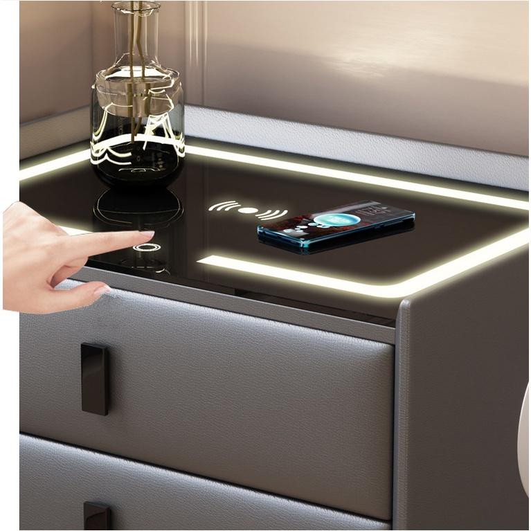 Tủ đầu giường thông minh Có Vân Tay Smarthome Leather Italy