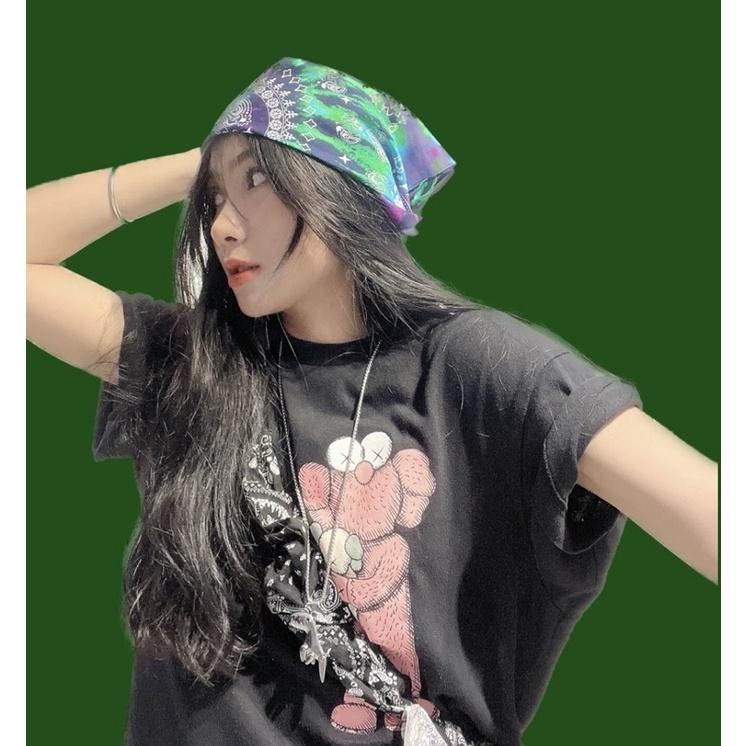 Khăn bandana loang màu xanh tím size 55x55cm- Maben