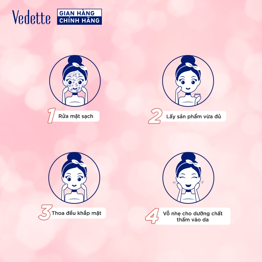 Hàng mới - Kem ngày Dưỡng Ẩm Sáng Da Vedette Hương Hoa anh đào 50ml