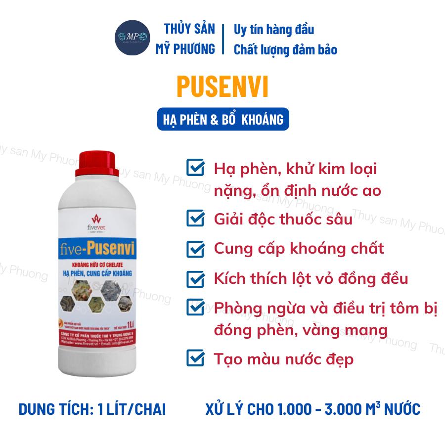 Hạ phèn hấp thụ kim loại nặng clo bổ sung khoáng giải độc đáy ao Pusenvi chống sốc thả giống sạch mang tôm thẻ cá lươn ế