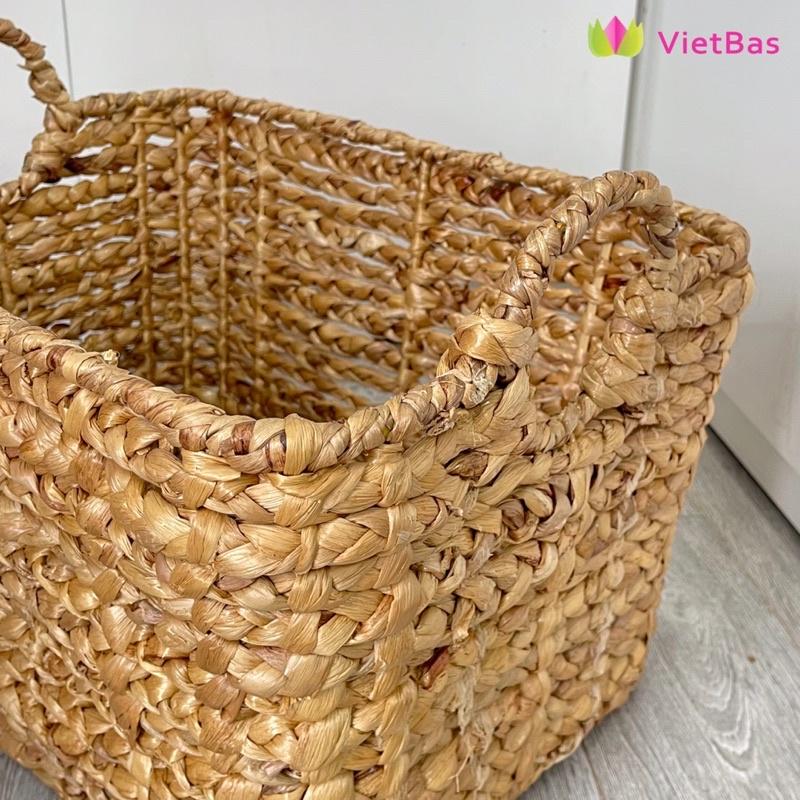 Giỏ lục bình đựng đồ VIETBAS có quai MAU29
