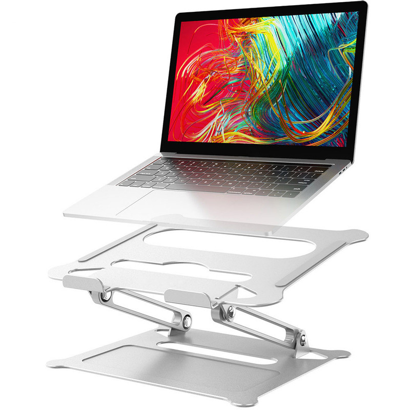 Adjustable Aluminum Laptop Stand Ergonomic Multi-Angle Desk Laptop Holder w/Heat-Vent for Notebook MacBook Dell HP More 10-17.3"