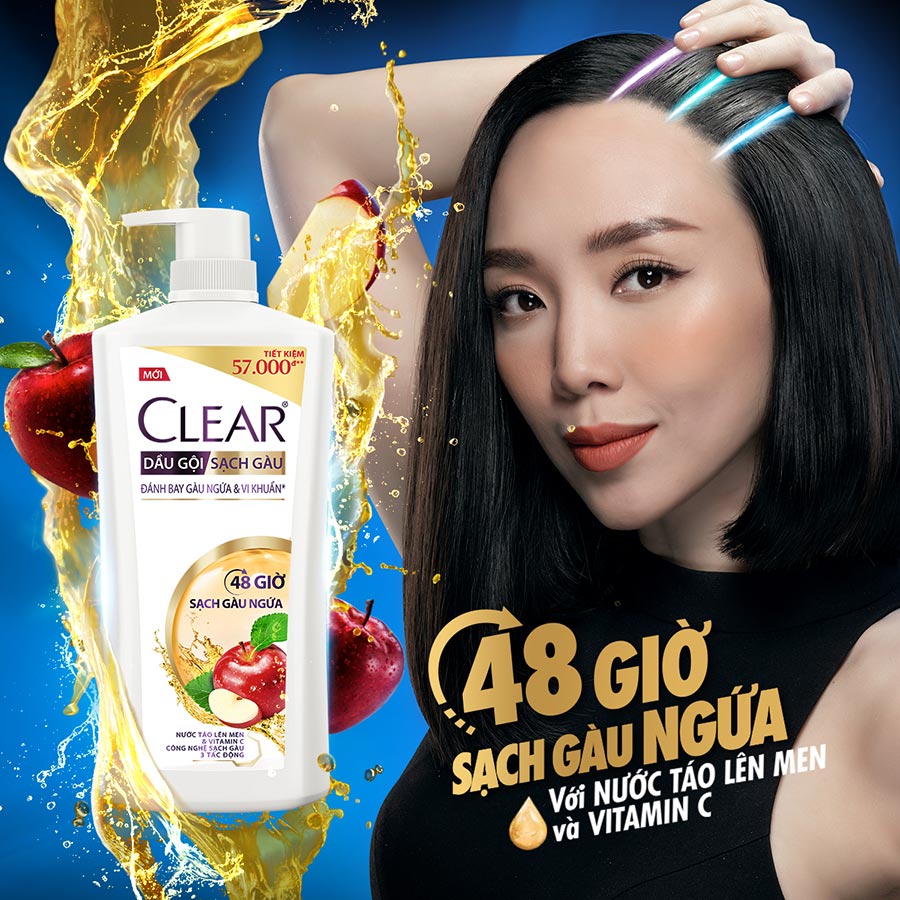 Dầu gội CLEAR 48 Giờ Sạch Gàu Ngứa 880g