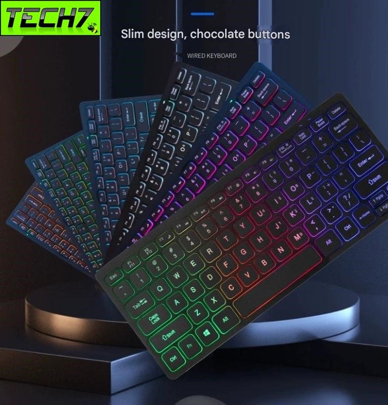Bàn Phím có dây K1 mini nhỏ gọn có đèn led cho máy tính , Laptop hàng nhập khẩu