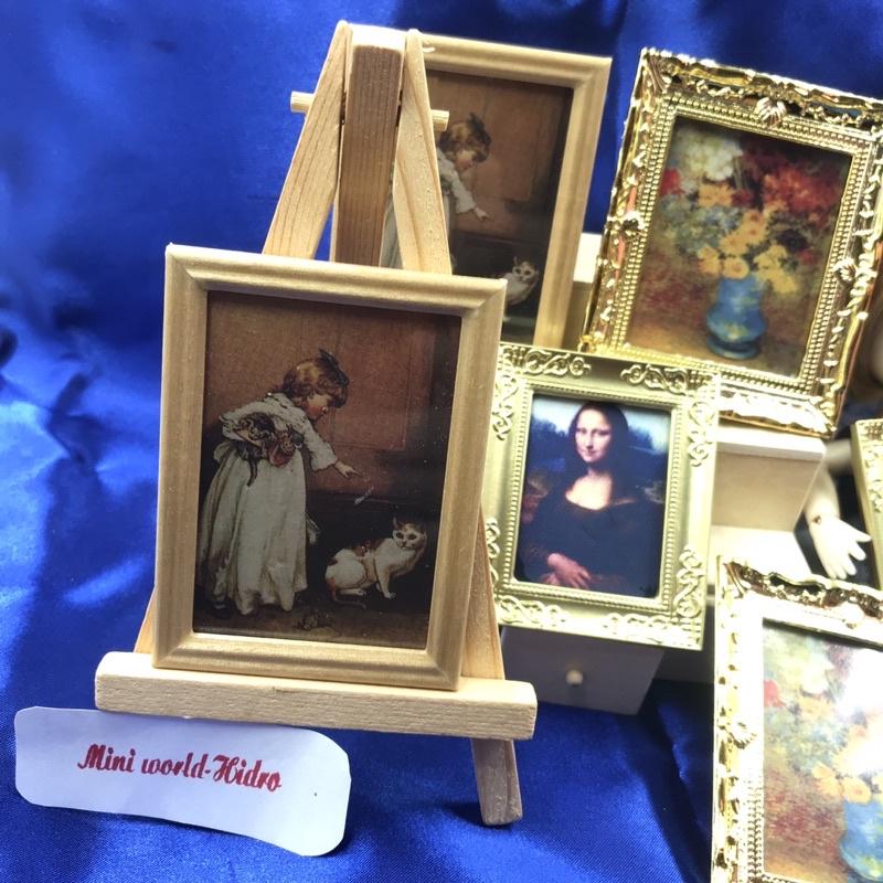 Mô hình tranh mini nàng Mona Lisa trang trí nhà búp bê tỉ lệ 1/6